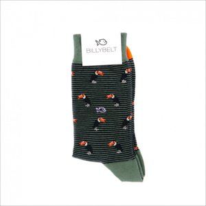 Violet Toucan - Animal Cotton Socks - (Orange, Green, & Brown)
